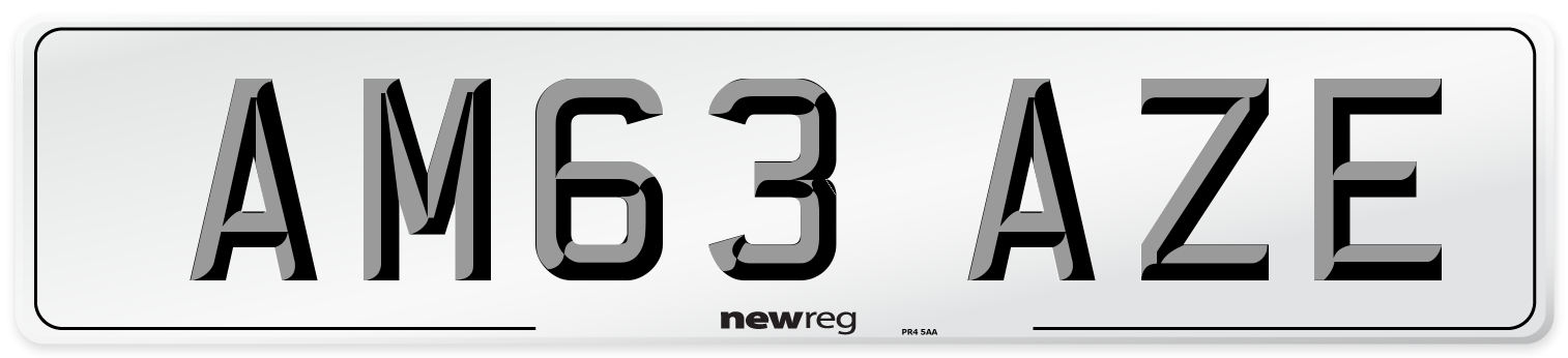AM63 AZE Number Plate from New Reg